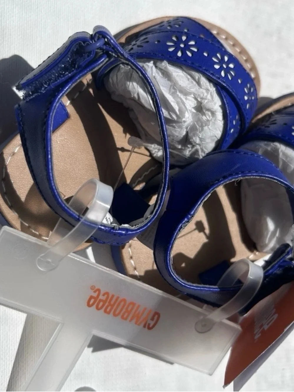 Gymboree Cobalt Blue Cut-Out Mosaic Flower Toddler Sandals Size 5